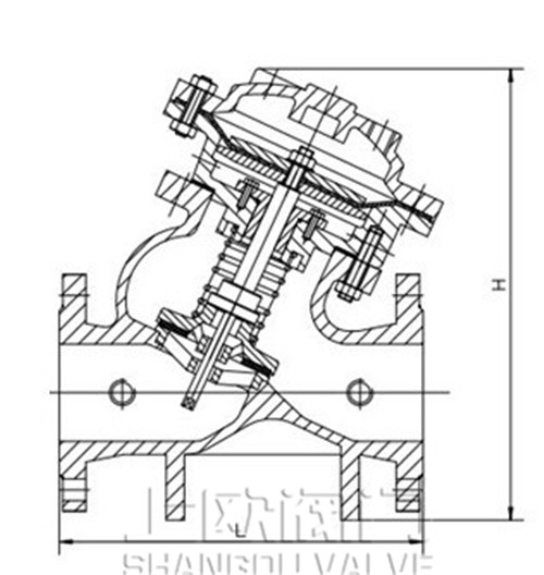 活塞式流量調(diào)節(jié)閥結(jié)構(gòu)示意圖